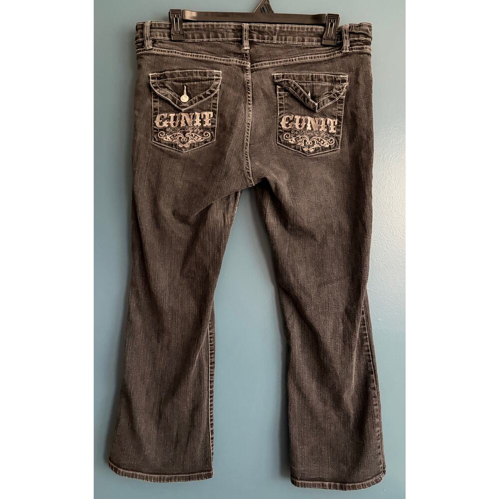 Y2K G-Unit Woman's Vintage Jeans Black Mid Rise Dark Wash Straight Pockets 16